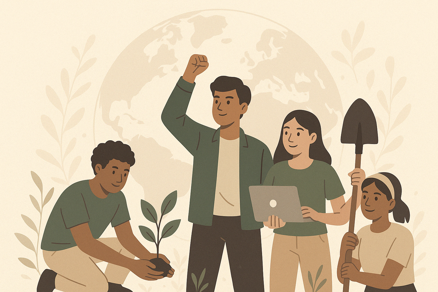 Youth working on sustainability projects